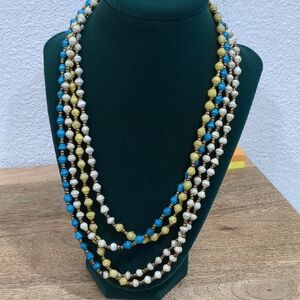 Elegant Multicolor Beaded Necklace Long